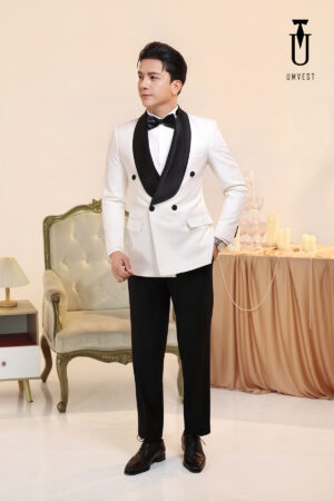 Tuxedo Trắng Ve Sam Đen