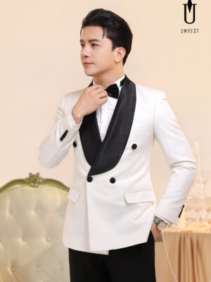 Tuxedo Trắng Ve Sam Đen