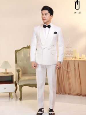 Tuxedo Trắng Sam 4 Cúc