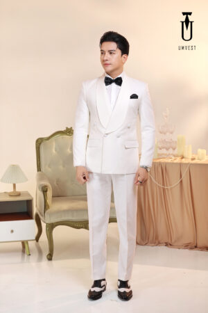 Tuxedo Trắng Sam 4 Cúc