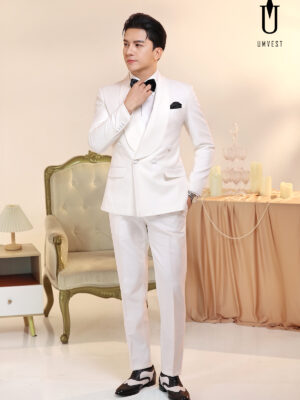 Tuxedo Trắng Sam 4 Cúc