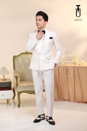 Tuxedo Trắng Sam 4 Cúc