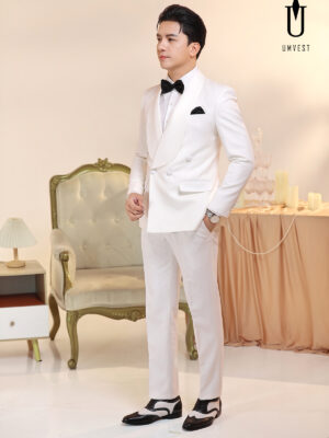 Tuxedo Trắng Sam 4 Cúc