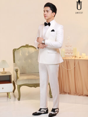 Tuxedo Trắng Sam 4 Cúc