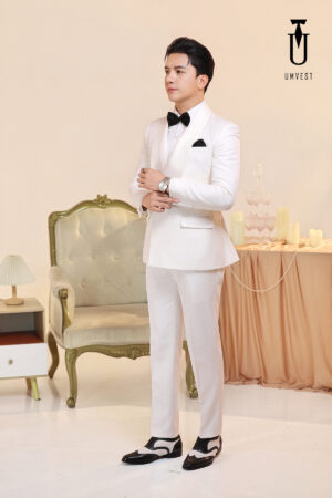 Tuxedo Trắng Sam 4 Cúc