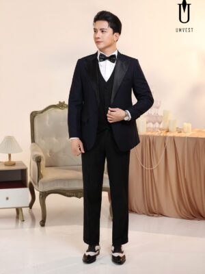 Tuxedo Xanh Nhu Phối Quần Gile Đen
