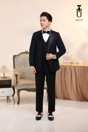 Tuxedo Xanh Nhu Phối Quần Gile Đen