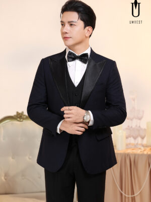 Tuxedo Xanh Nhu Phối Quần Gile Đen
