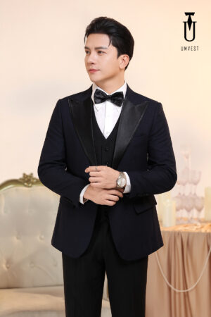 Tuxedo Xanh Nhu Phối Quần Gile Đen