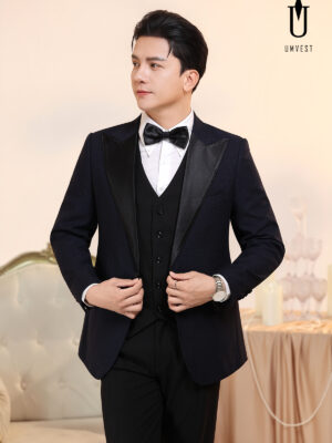 Tuxedo Xanh Nhu Phối Quần Gile Đen