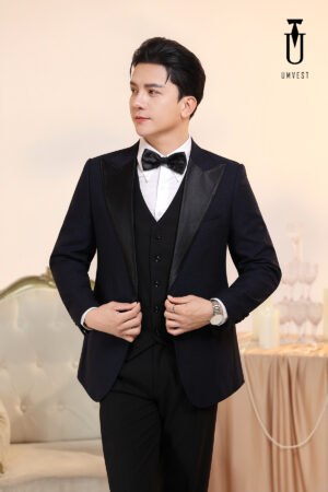 Tuxedo Xanh Nhu Phối Quần Gile Đen