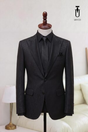 Thuê Tuxedo Đen Gấm Sơ Mi Đen