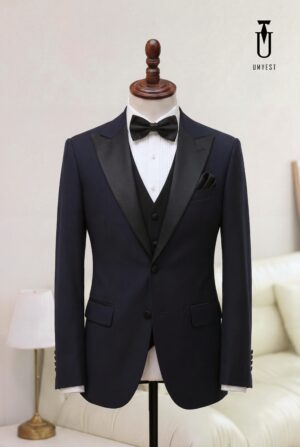 Thuê Tuxedo Xanh Nhu Phối Quần Gile Đen