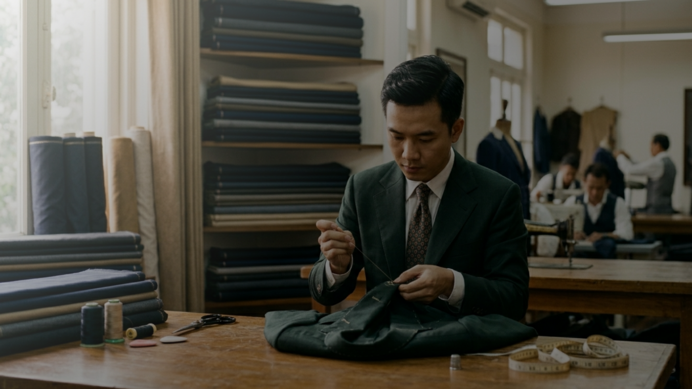 May đo vest nam thủ công (Bespoke)