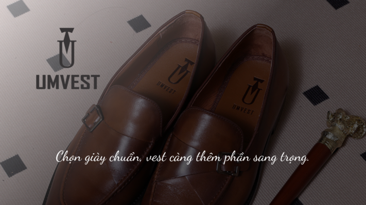 Giày da phối với vest chú rể