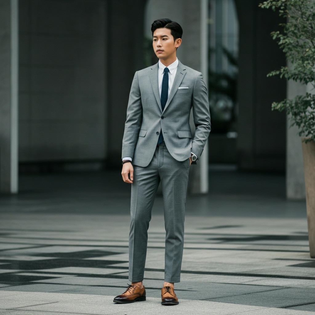 Nguyên tắc vàng khi phối vest nam Hàn Quốc với giày tây