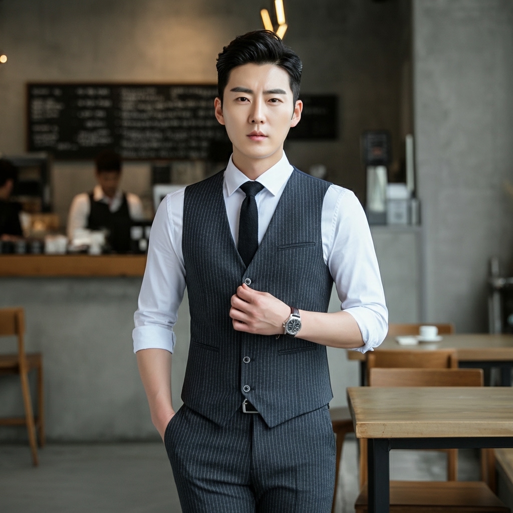 Sức H&uacute;t Kh&oacute; Cưỡng Từ Vest Nam H&agrave;n Quốc Kẻ Sọc UMvest