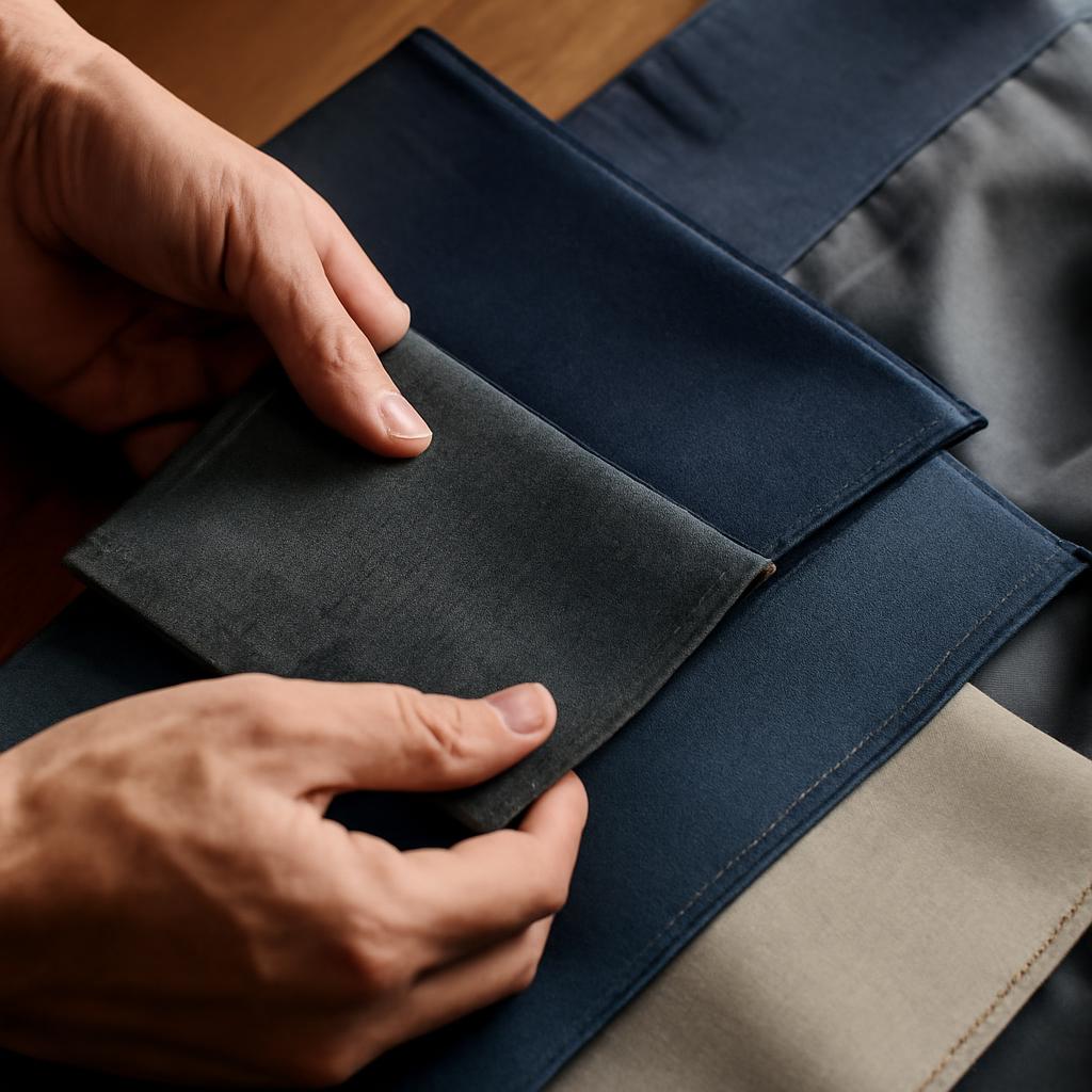 Kiểm tra chất liệu và đường may trước khi đặt vest