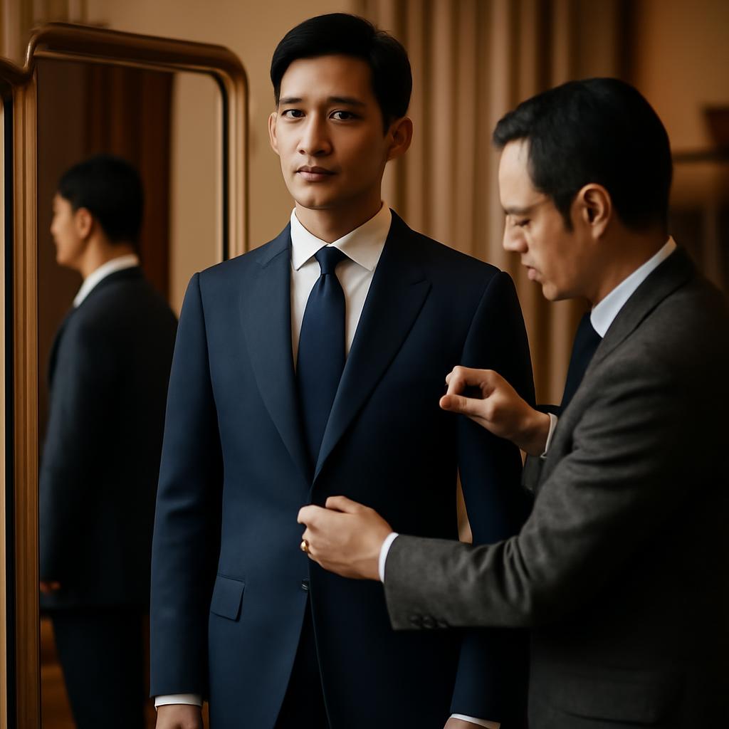 Quy tr&igrave;nh may vest cưới nam kiểu &Yacute; vừa vặn
