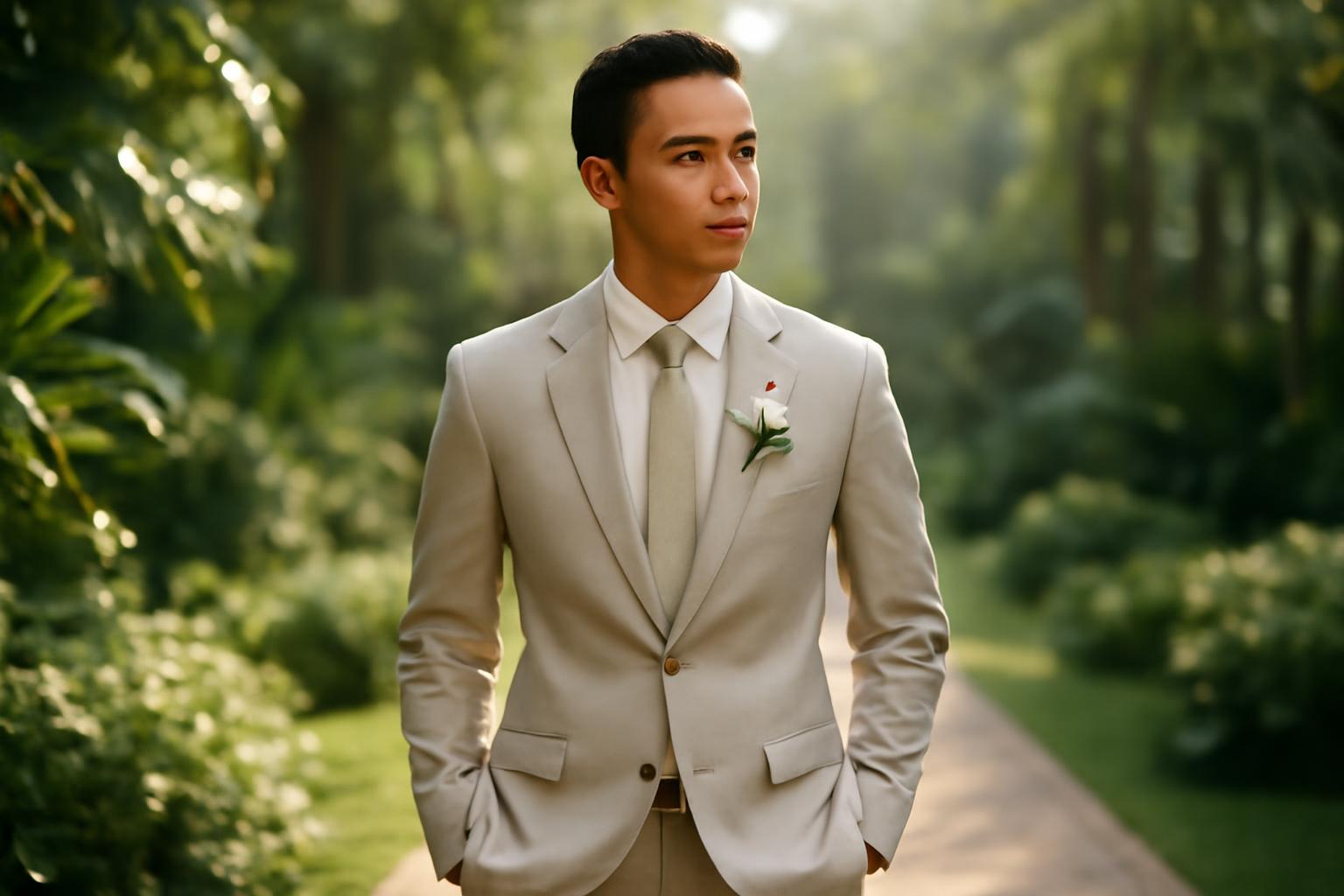 Ti&ecirc;u ch&iacute; chọn vest cưới nam cho kh&ocirc;ng gian ngo&agrave;i trời