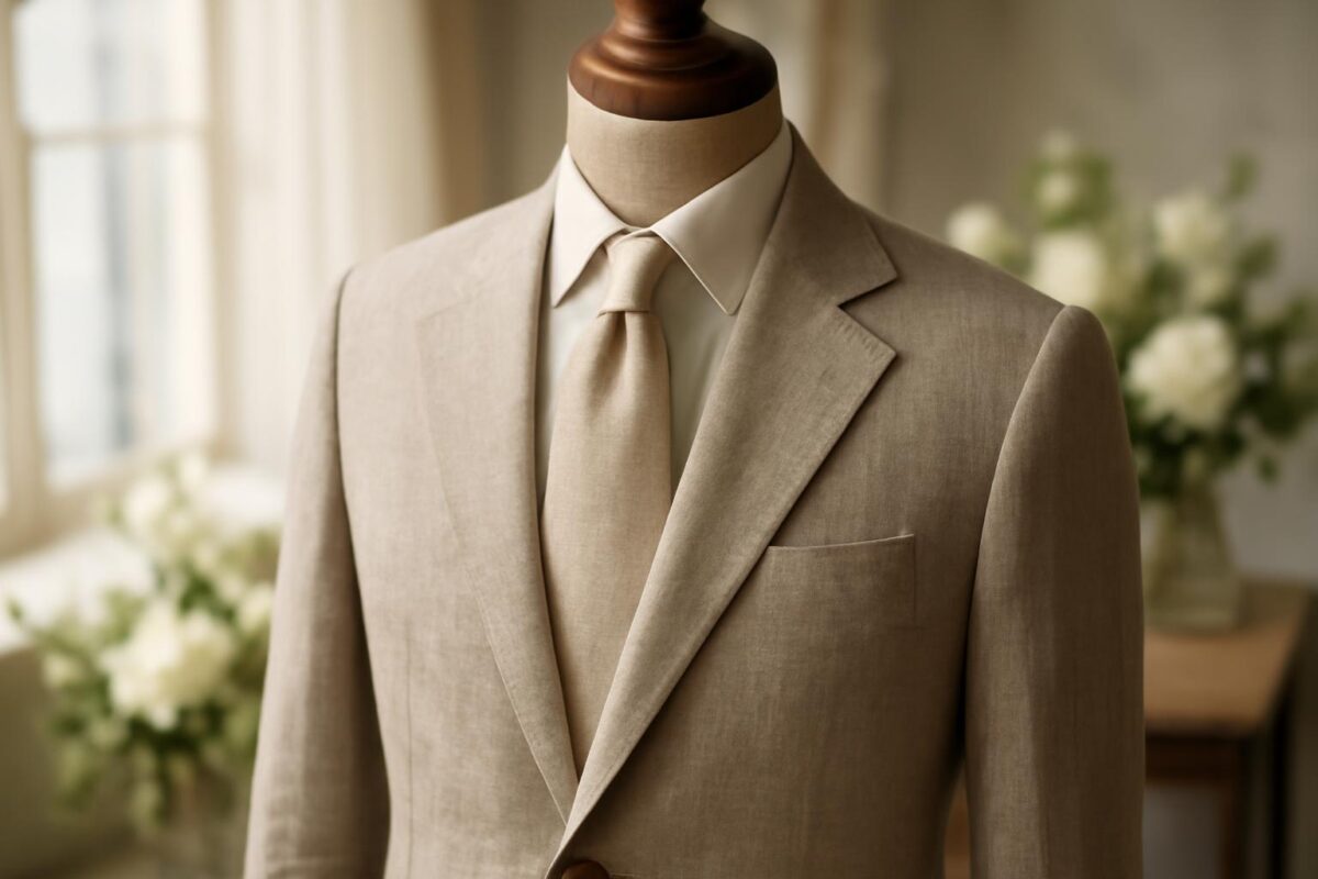 V&igrave; sao vải linen ph&ugrave; hợp để may vest cưới nam