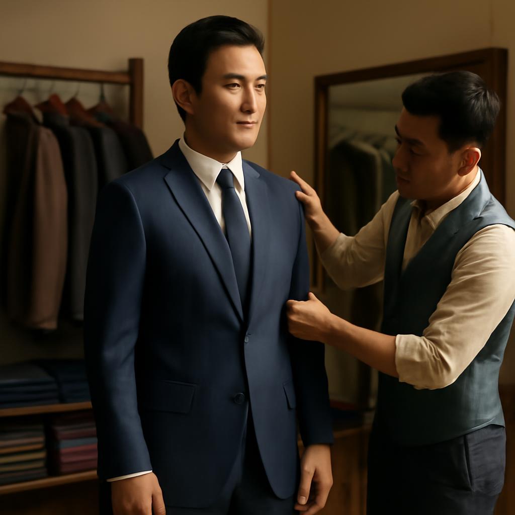 C&aacute;ch chọn vest nam m&agrave;u xanh navy vừa vặn v&agrave; t&ocirc;n d&aacute;ng