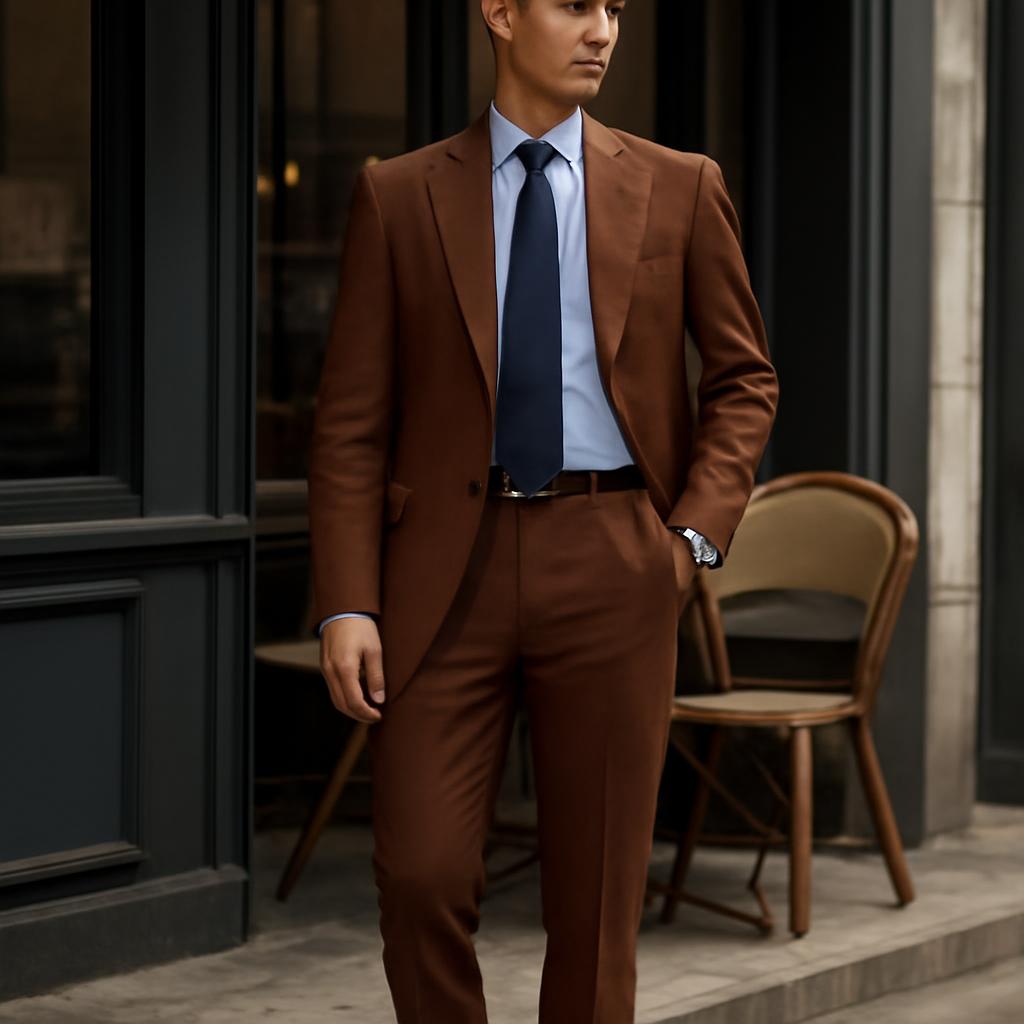 Cách phối vest nam màu nâu lịch lãm, không già dặn