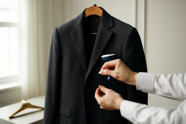 Chuẩn bị vest cưới nam trước khi cất giữ