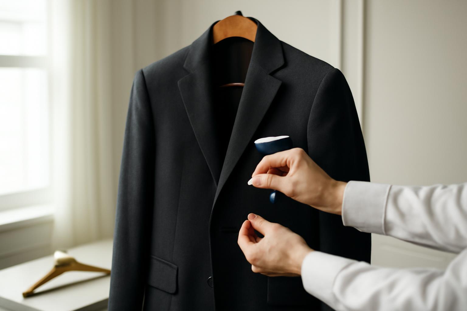 Chuẩn bị vest cưới nam trước khi cất giữ
