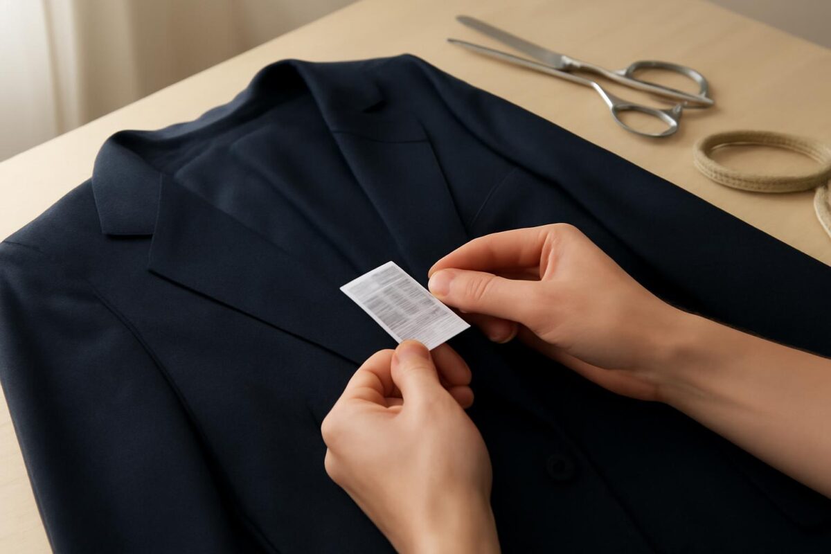 Kiểm tra chất liệu trước khi giặt vest nam